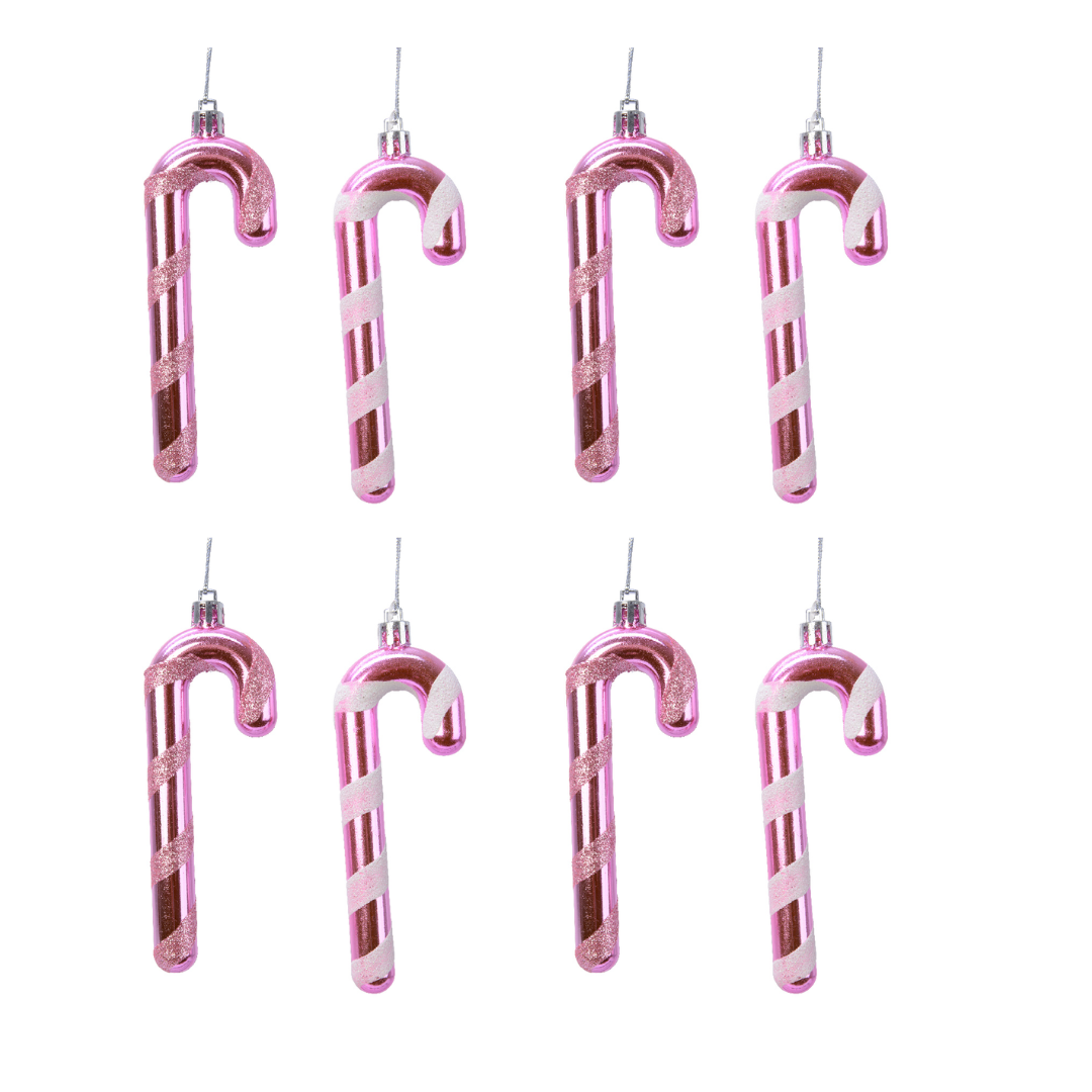 OFFERTA 4 CONFEZIONI DA 2 BASTONCINI DI ZUCCHERO APPENDIBILI H.12 ROSA/BIANCO MODELLO ASSORTITO