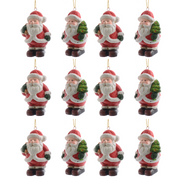 OFFERTA 12 DECORAZIONI BABBO NATALE APPENDIBILE 5,5X5X7,5 ROSSO NATALE