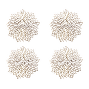 OFFERTA 4 TOVAGLIETTE NATALIZIA IN PVC D.38CM CHAMPAGNE/ORO