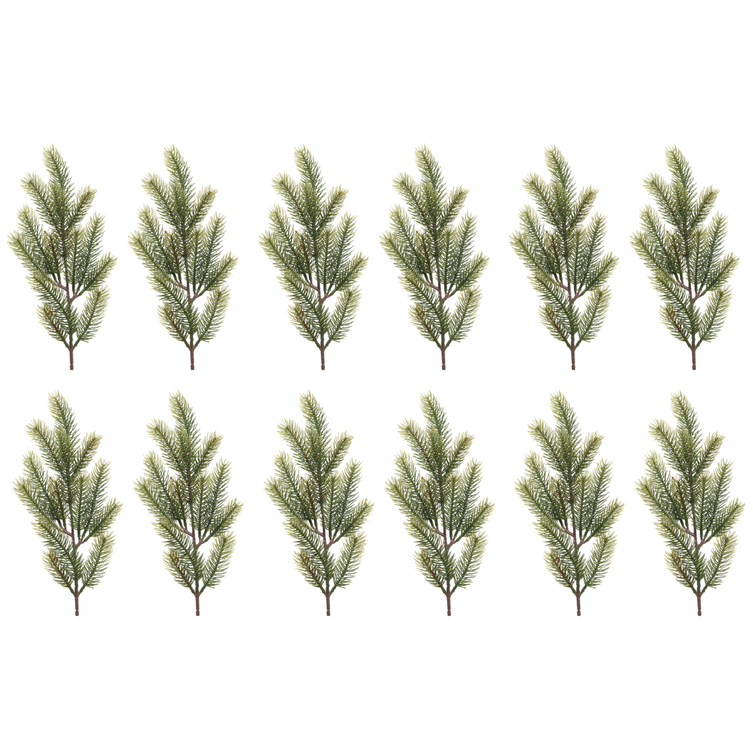 OFFERTA 12 RAMI NATALIZI DI PINO H50CM VERDE