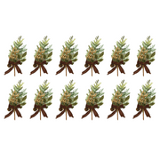 OFFERTA 12 RAMI NATALIZI CON BACCHE H26CM VERDE/ORO