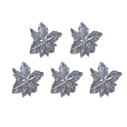 OFFERTA 5 POINSETTIE CON CLIP E GLITTER 23X7CM ARGENTO