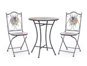 SET TAVOLO DA GIARDINO PALOMA D.60CM + 2 SEDIE PIEGHEVOLI PALOMA