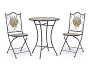 SET TAVOLO DA GIARDINO NAXOS D.60CM + 2 SEDIE PIEGHEVOLI NAXOS