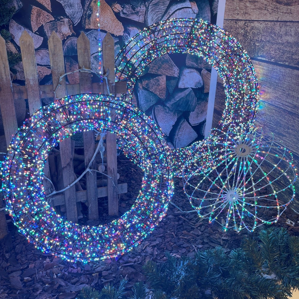 CORONA LUMINOSA 3D MARRONE D.75CM 6000 MICROLED RGB