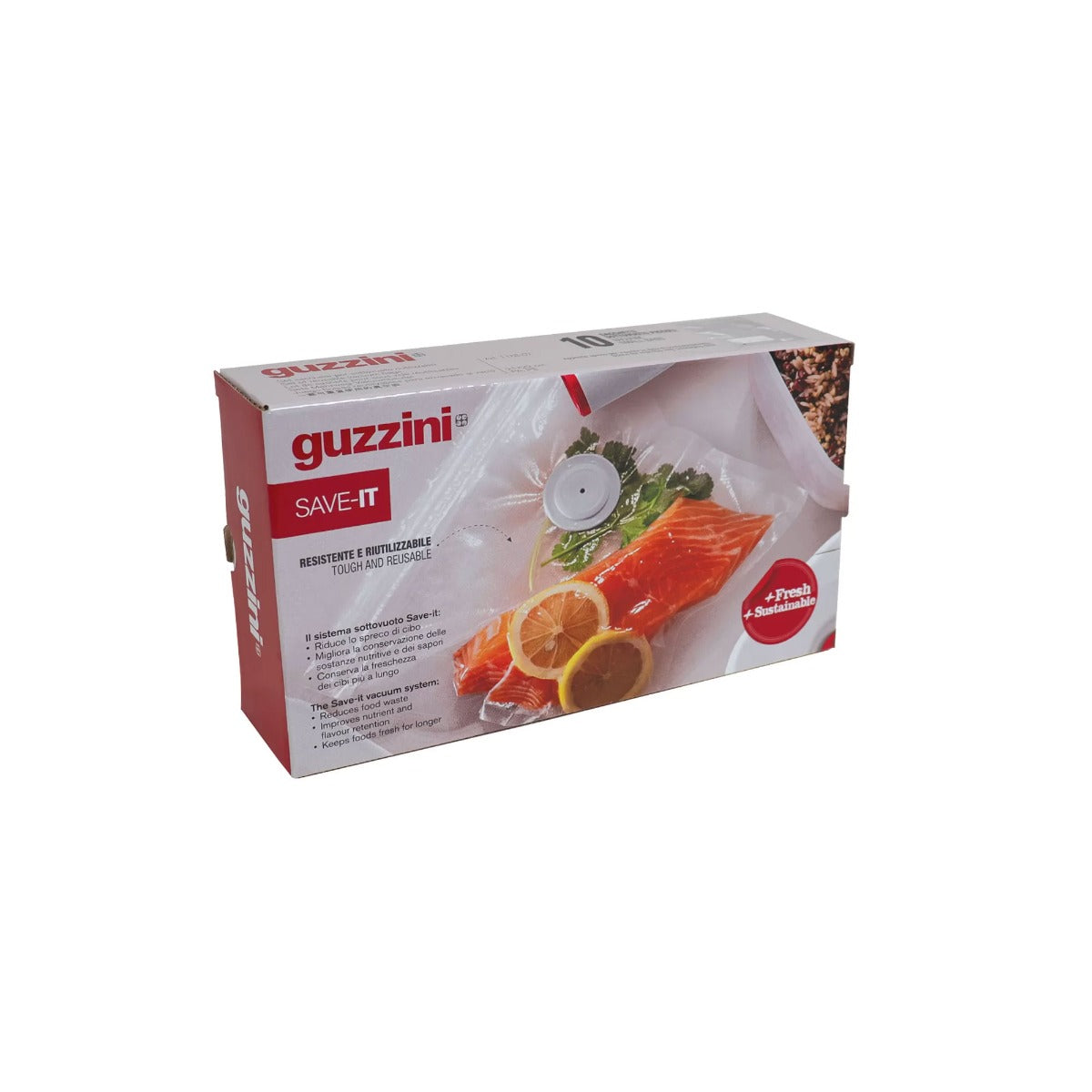 SET 10 SACCHETTI PER SOTTOVUOTO RIUTILIZZABILI PICCOLI (21X22CM) SAVE IT
