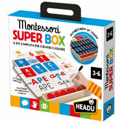 Montessori Super Box Alfabeto Legno Scrivere Leggere 3-6 Anni HEADU