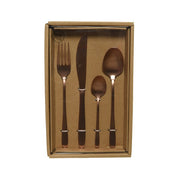 SERVIZIO/SET DI POSATE 16PZ IN ACCIAIO INOX ORO ROSA