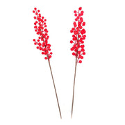 Pick con bacche floccate rosse H61 cm modello assortito Mercury
