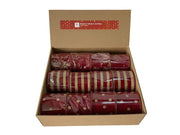 Nastro rosso con decoro oro 6,3 x 270 cm modello assortito Mercury