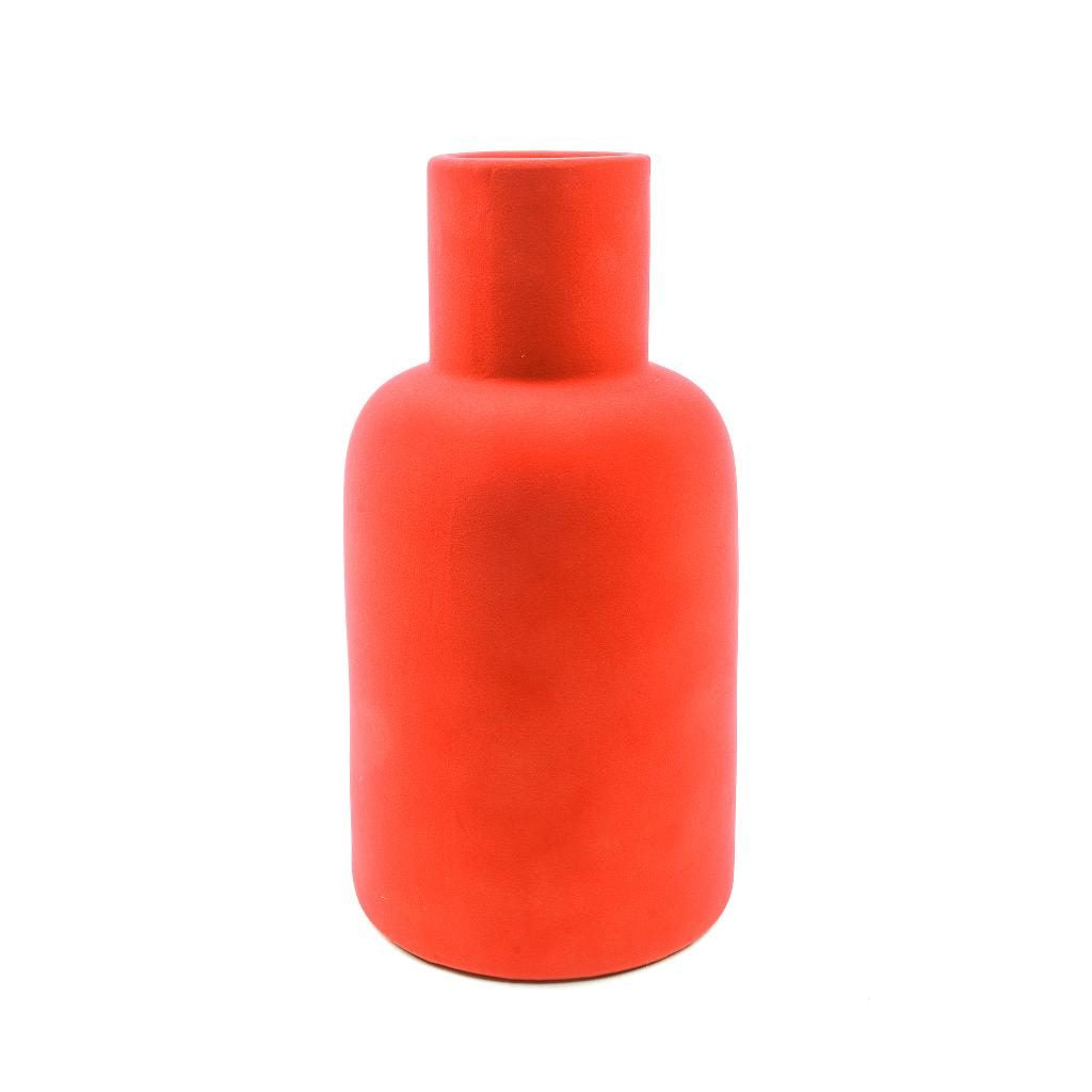 Vaso in velluto D18 x H35 cm rosso Mercury
