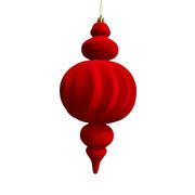 Decorazione pendente grande in velluto 12 x 12 x 27 cm rossa Mercury