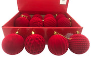 Sfere di Natale D8 cm rosse modello assortito Mercury