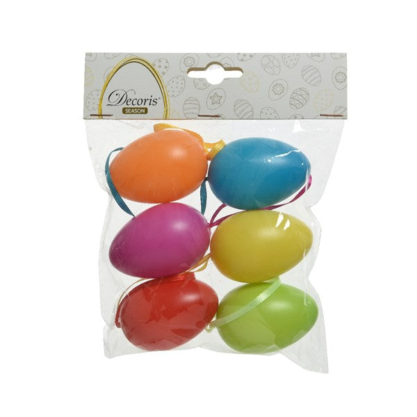 6 UOVA DI PASQUA DECORATIVE APPENDIBILI 4X6CM