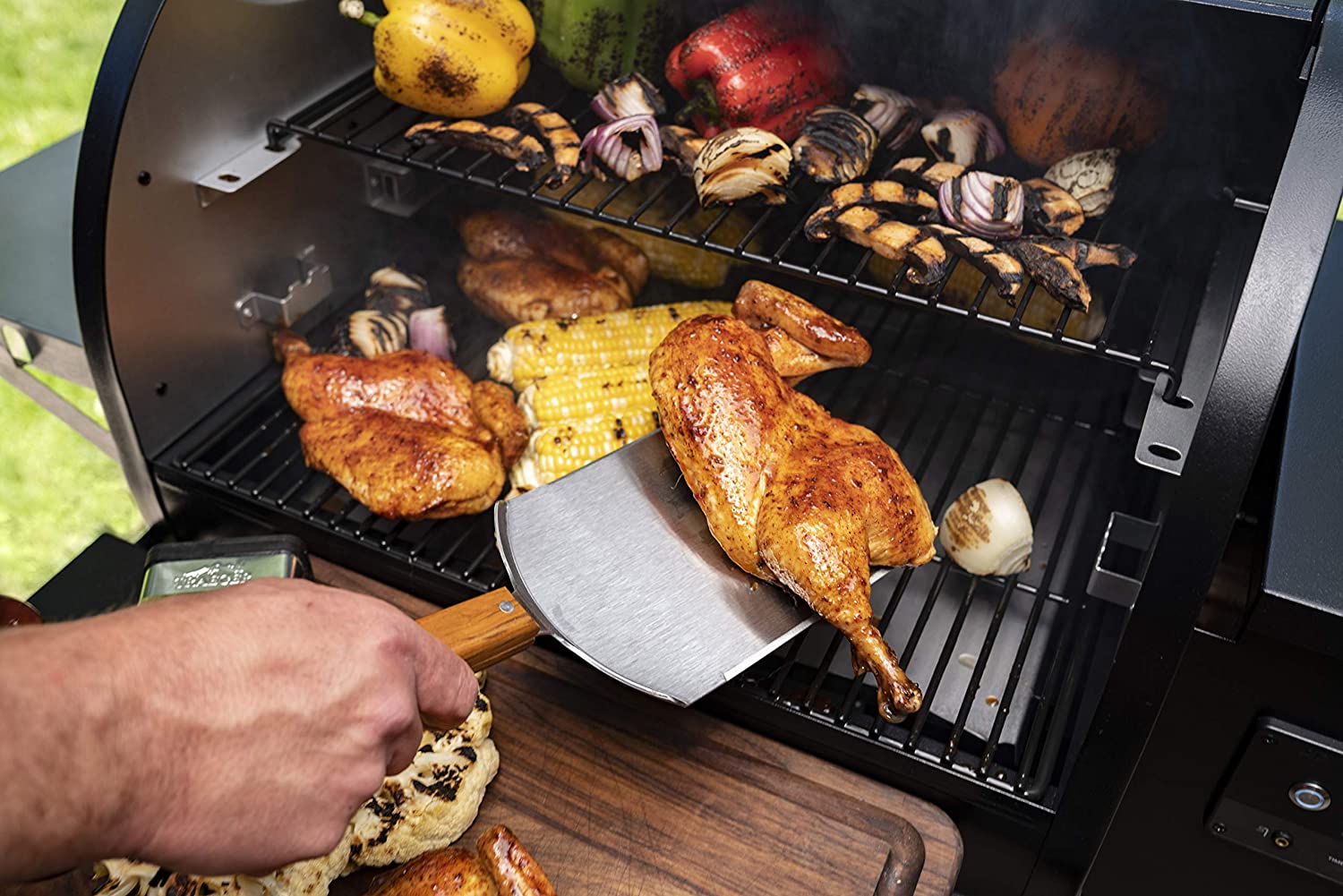SPATOLA PER BARBECUE A TAGLIO GRANDE XXL IN ACCIAIO INOX