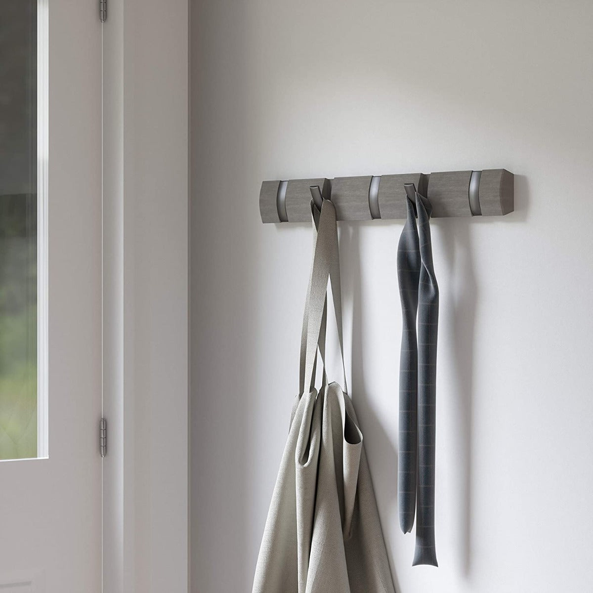 APPENDIABITI/OGGETTI CON 5 GANCI PIEGHEVOLI FLIP HOOK GRIGIO