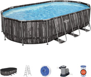 PISCINA RETTANGOLARE POWER STEEL 610X366X122 CON POMPA FILTRO SCALETTA