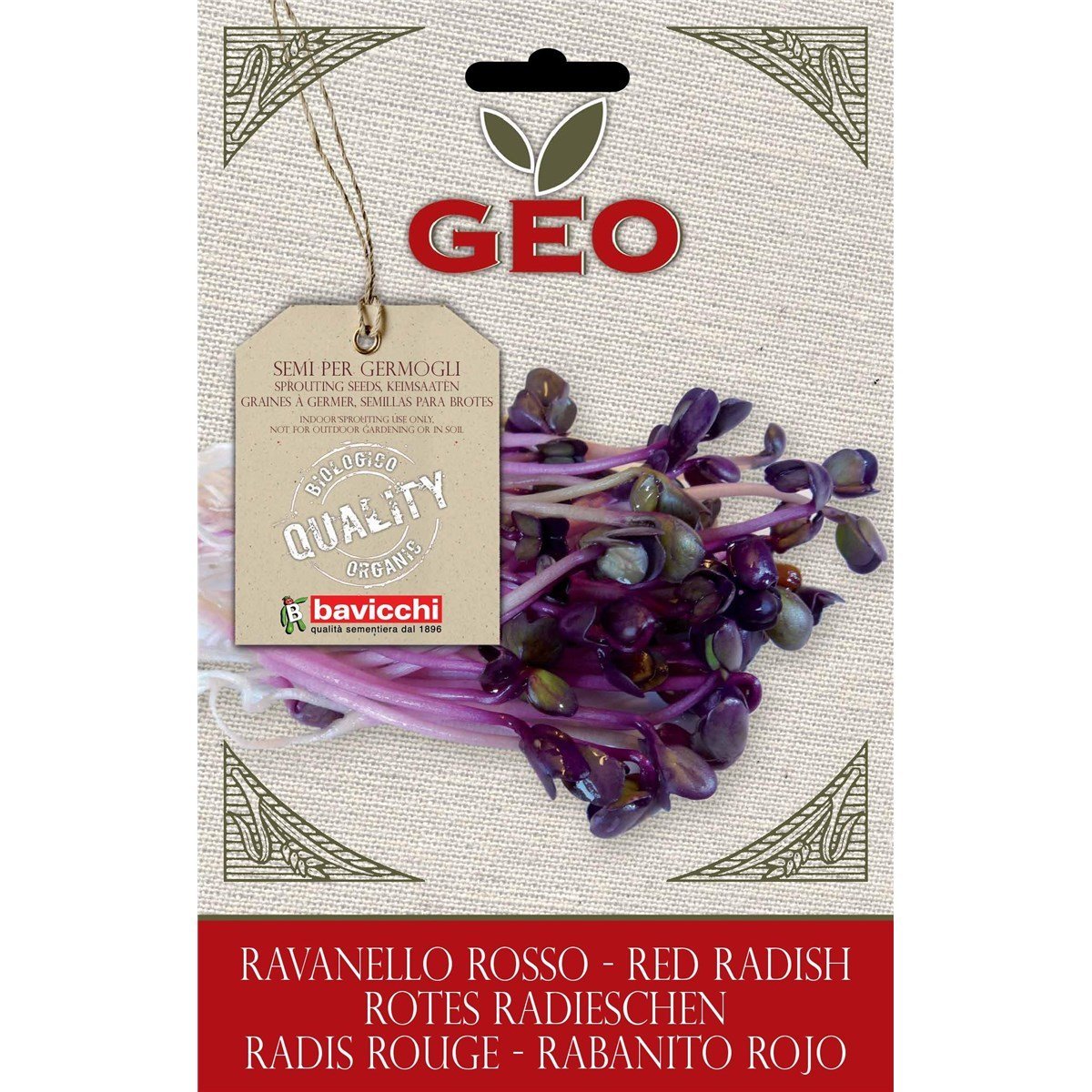 SEMI BIO DI RAVANELLO ROSSO PER GERMOGLI 13GR