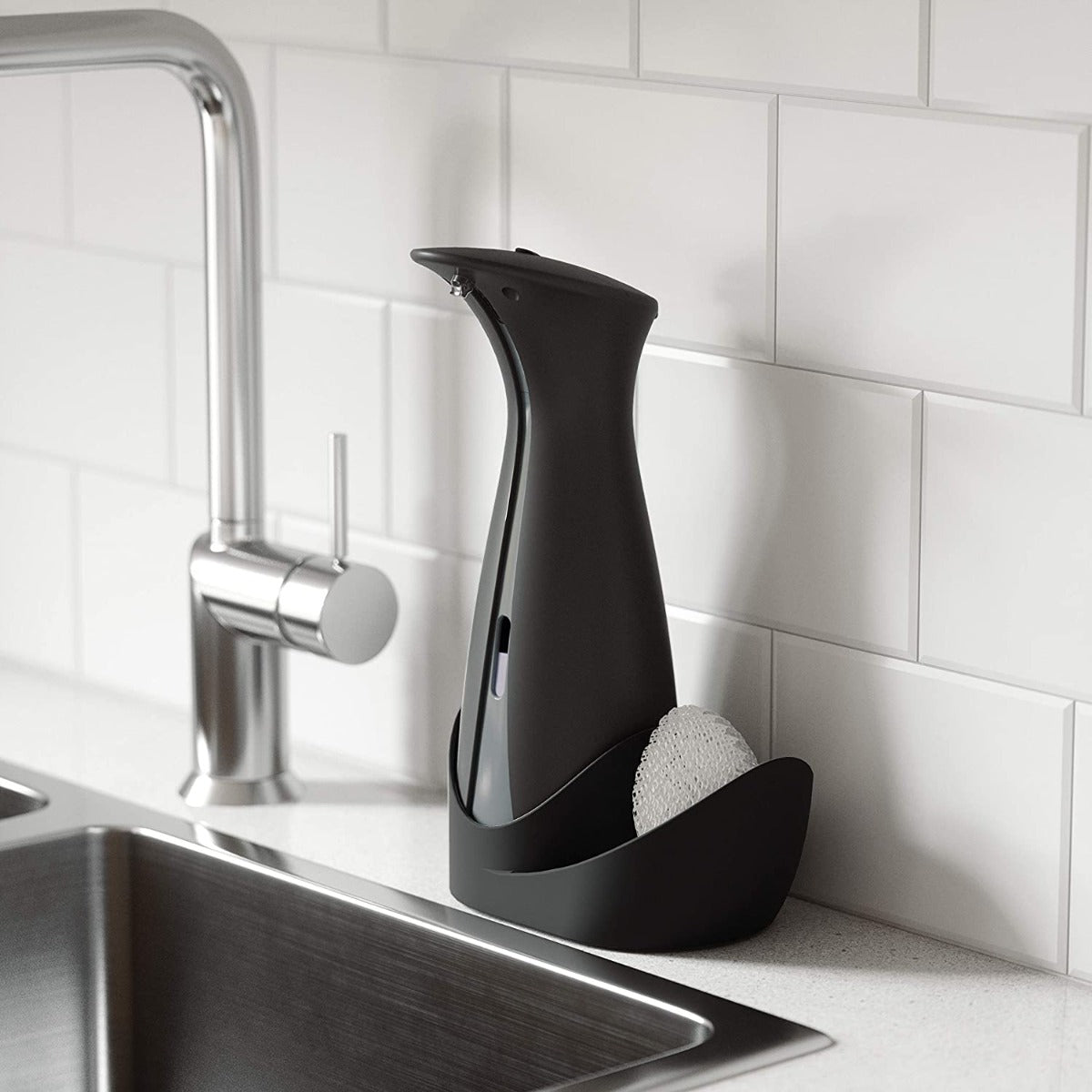 DISPENSER SAPONE E DISINFETTANTE MANI NERO OTTO CADDY