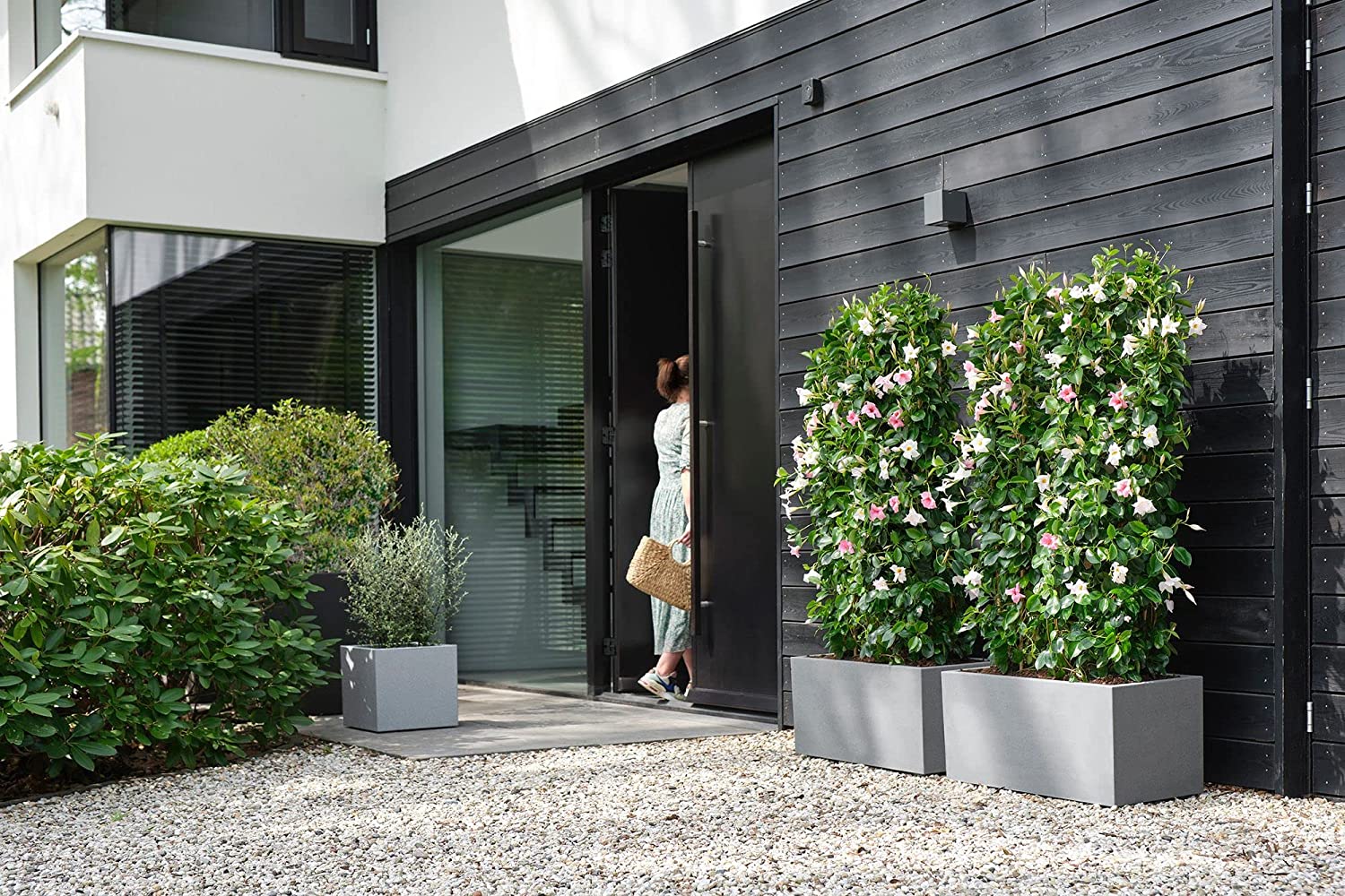 VASO VIVO NEXT LONG 80CM LIVING CONCRETE GRIGIO CHIARO