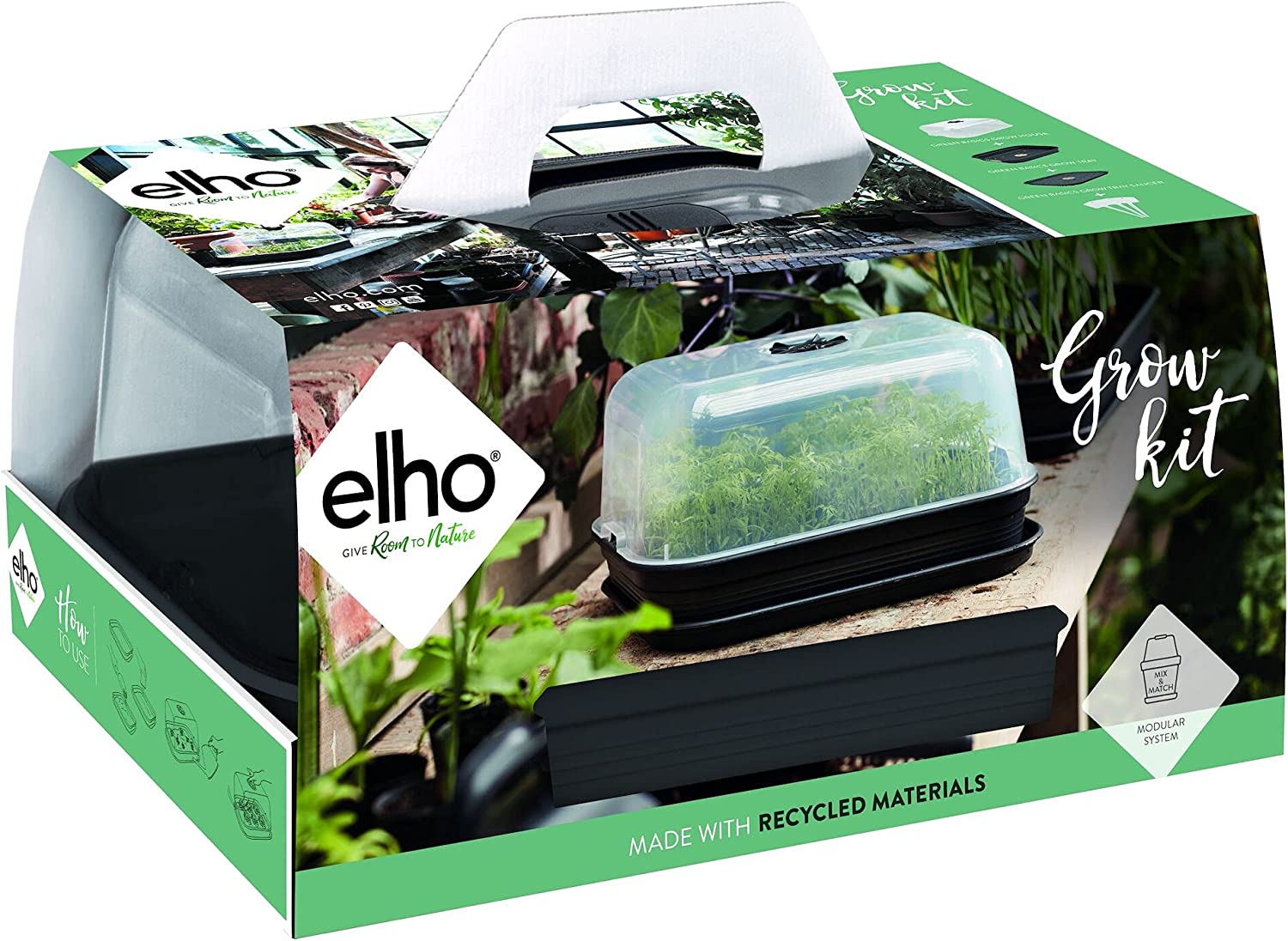 VASO DA COLTURA GREEN BASICS GROW KIT ALLIN1 40CM LIVING BLACK