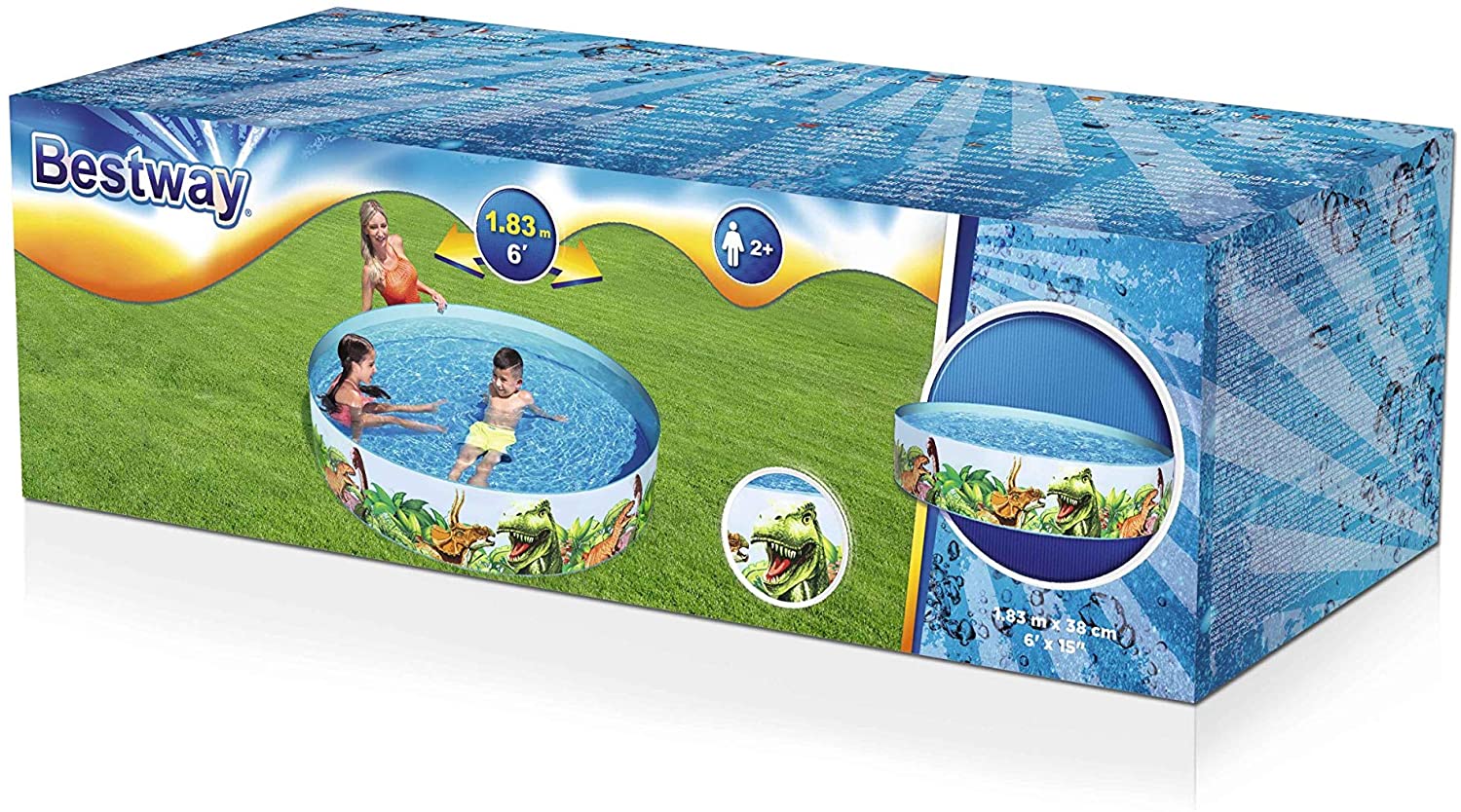 PISCINA RIGIDA DINOSAURI 183X183X38CM