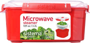 VAPORIERA PER MICROONDE CON CESTELLO RIMOVIBILE, 3.2 Lt, ROSSA