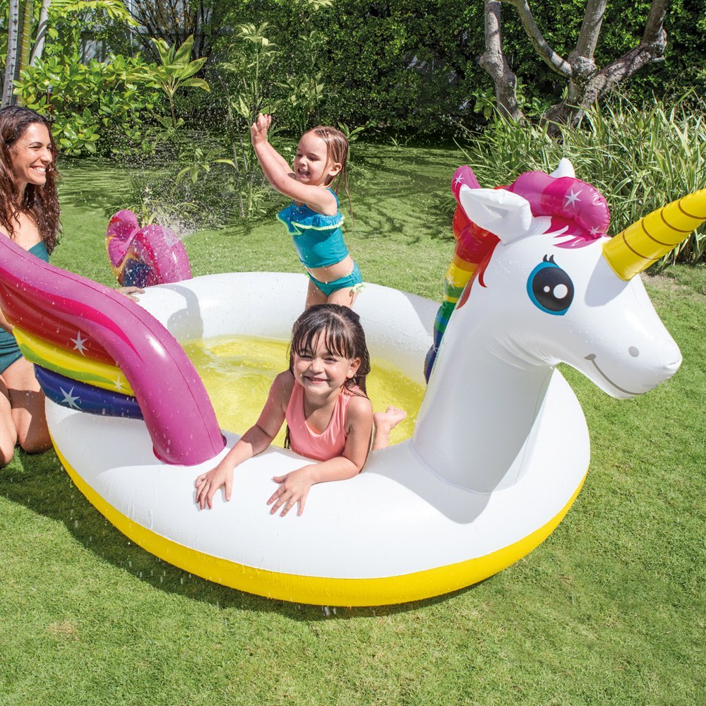 PISCINA KIDS UNICORNO CON SPRUZZINO CM 272X193X104CM