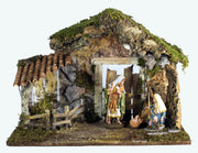 CAPANNA 50X26X36CM CON NATIVITÀ 16CM E LUCI