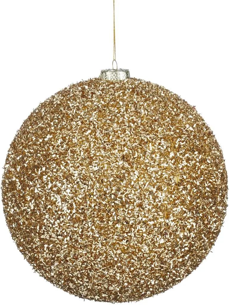 Mica Decorations Pallina di Natale in plastica D20 cm, champagne