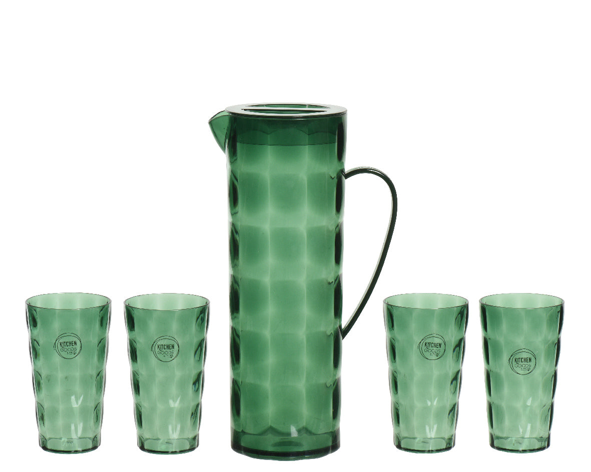 SET CARAFFA + 4 BICCHIERI VERDI