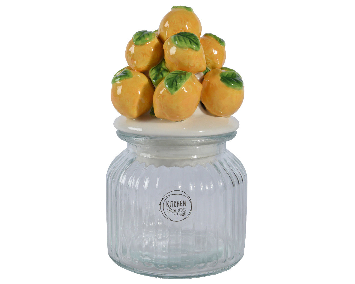 BARATTOLO IN VETRO CON TAPPO LIMONI D11 X H19 CM