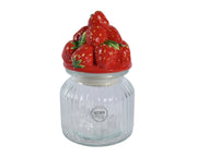 BARATTOLO IN VETRO CON TAPPO FRAGOLE D11 X H19 CM