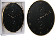 OROLOGIO DA PARETE IN ALLUMINIO MISURA 34X27CM NERO E ORO