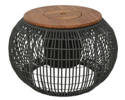 TAVOLINO CON CONTENITORE 58X37CM GRIGIO