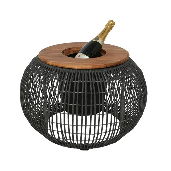 TAVOLINO CON CONTENITORE 58X37CM GRIGIO