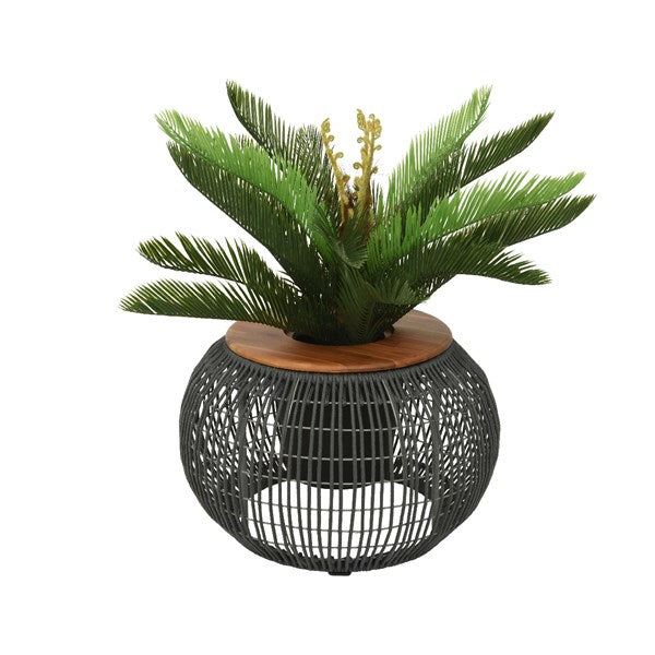 TAVOLINO CON CONTENITORE 58X37CM GRIGIO