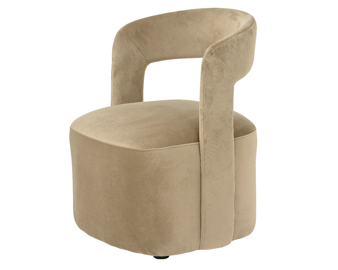 POLTRONA RELAX IN VELLUTO COLORE SABBIA 55 X 51 X 66H CM