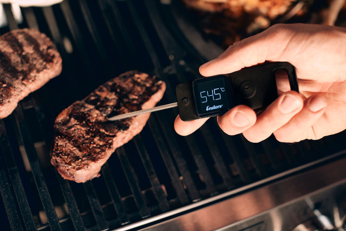 Termometro Digitale Premium per Barbecue con Sonda Pieghevole 150g Nero ENDERS