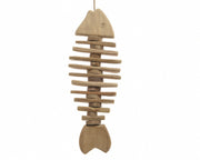 DECORAZIONE PESCE IN LEGNO CON CORDA 4X14X40CM NATURALE