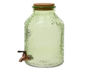 CONTENITORE IN VETRO CON SPILLATORE D2 CM VERDE TRASPARENTE