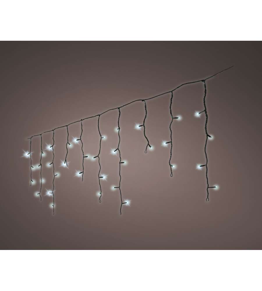 STALATTITE LUCE GHIACCIOLI BIANCO FREDDO 175 LED 8 GIOCHI DI LUCE 7,5MT