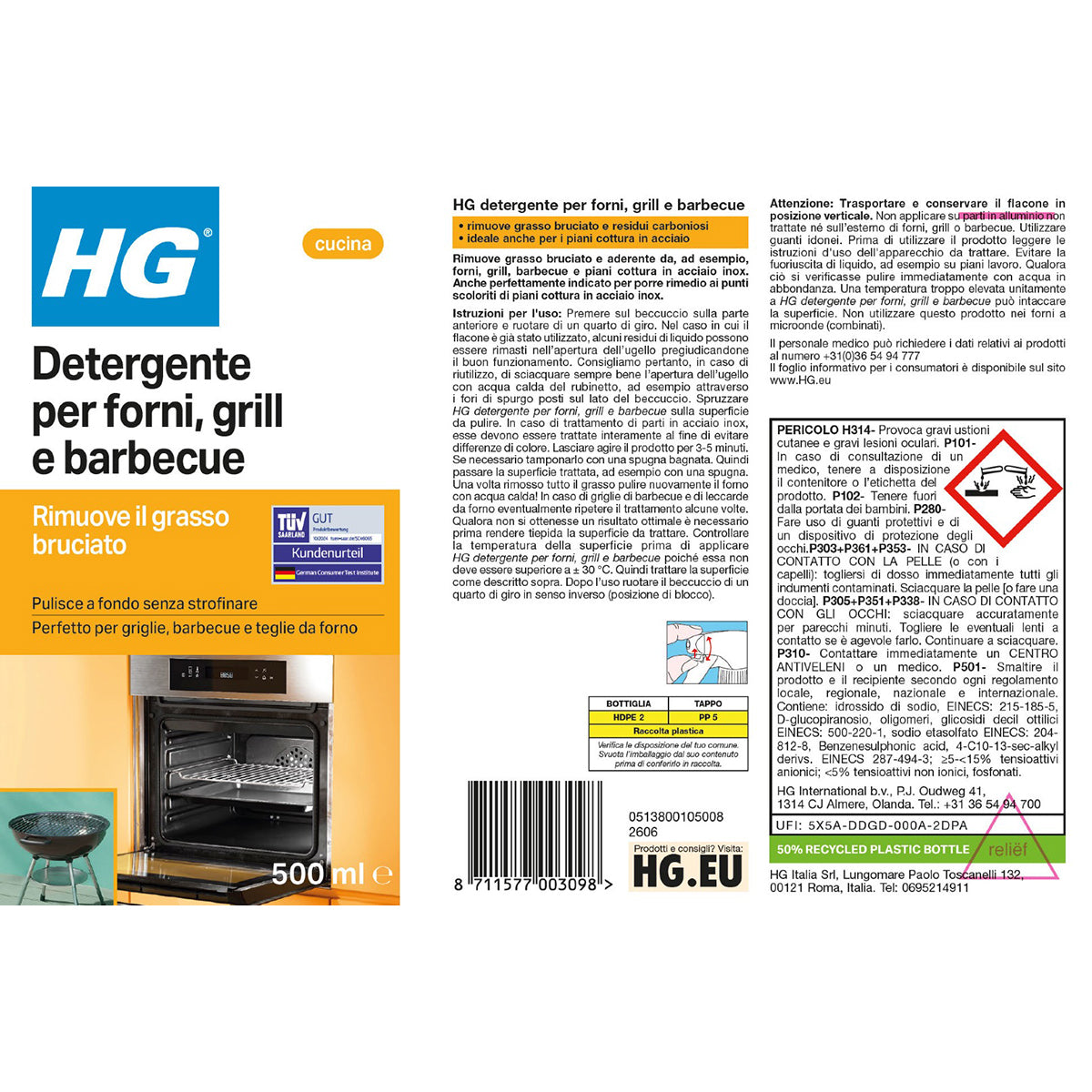Nettoyant pour four, grill et barbecue HG 500 ml