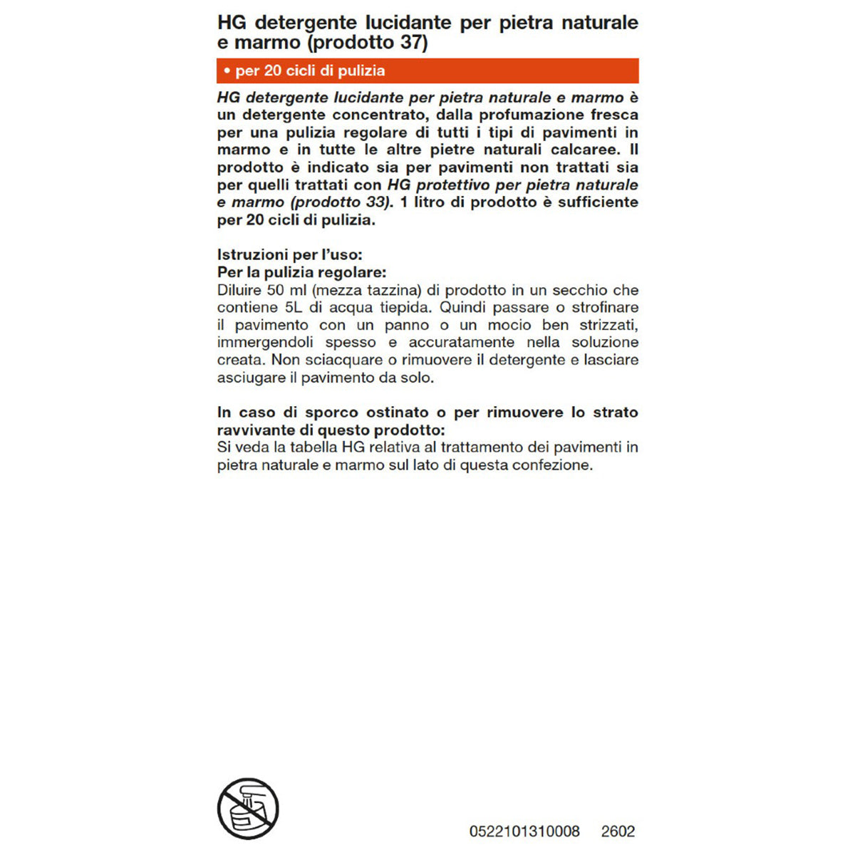 HG PULITORE RIDONA LUCENTEZZA PER PIETRA NATURALE 1 L