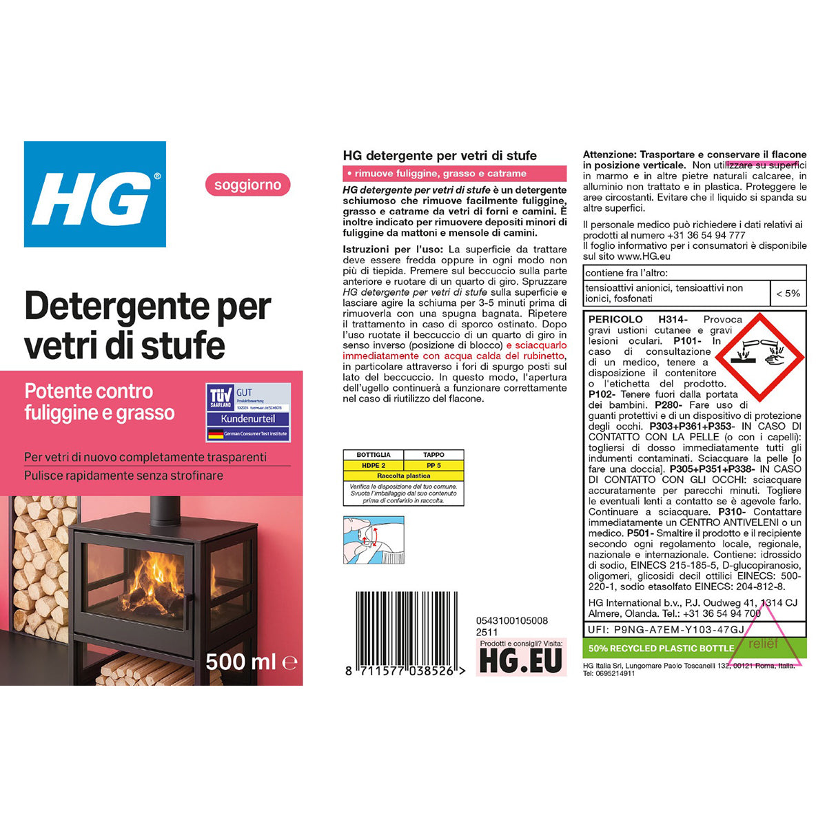 Nettoyant pour vitres de cuisinière HG 500 ml