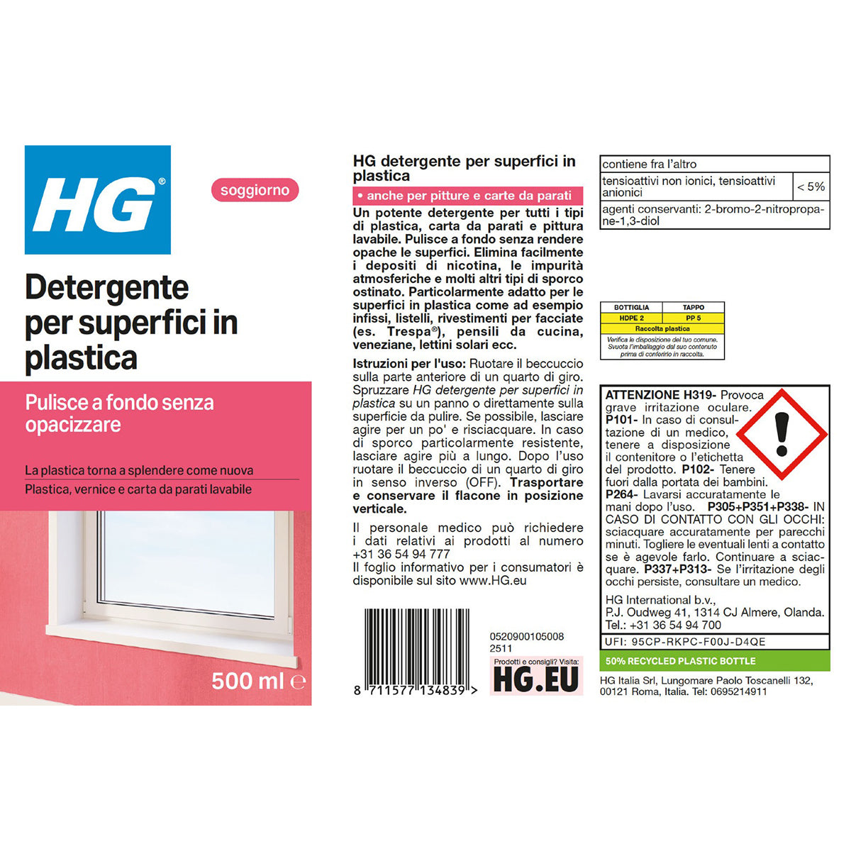 Nettoyant action intense pour surfaces plastiques 500 ml