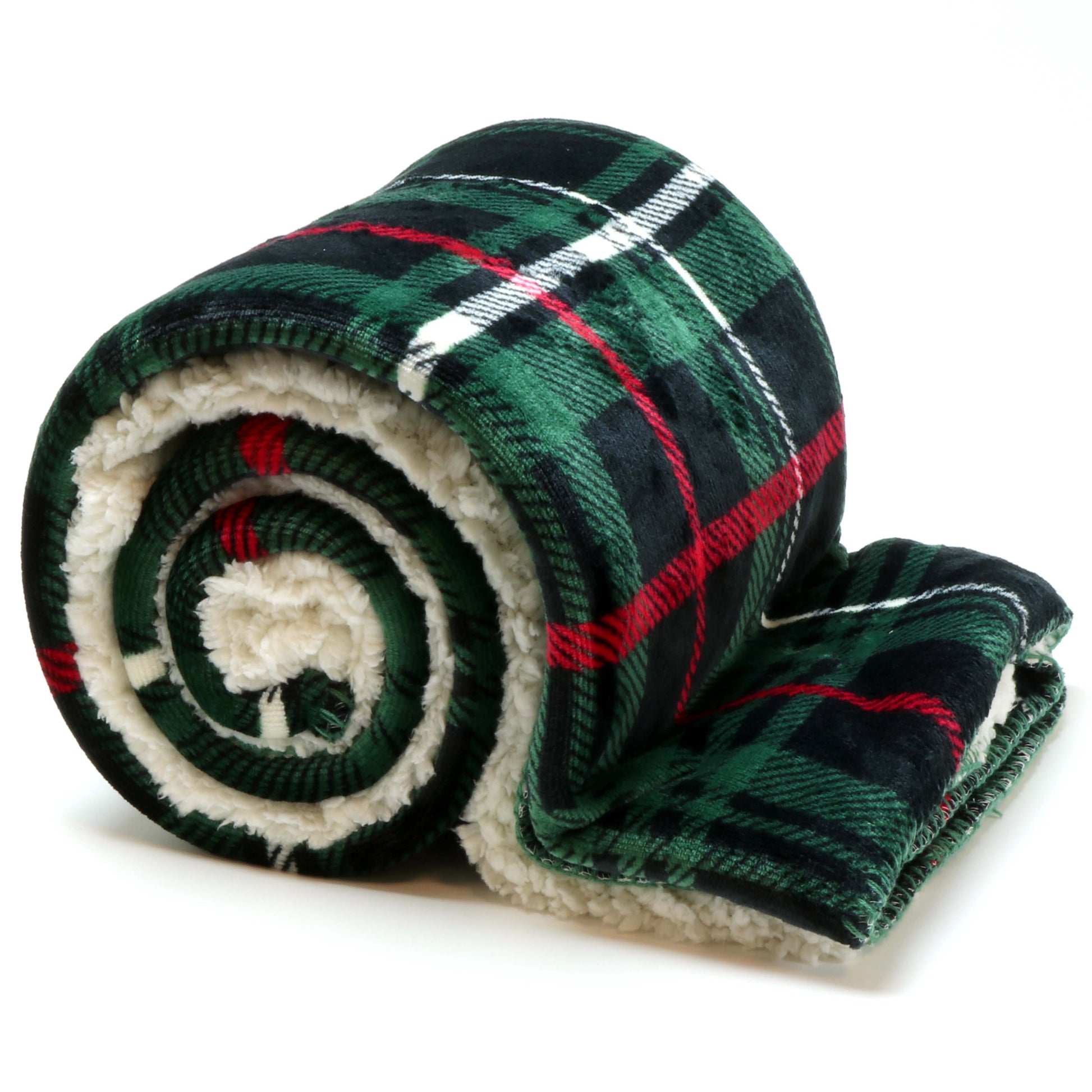 COPERTA PLAID LARSSON 150X200CM NERA, VERDE E ROSSA