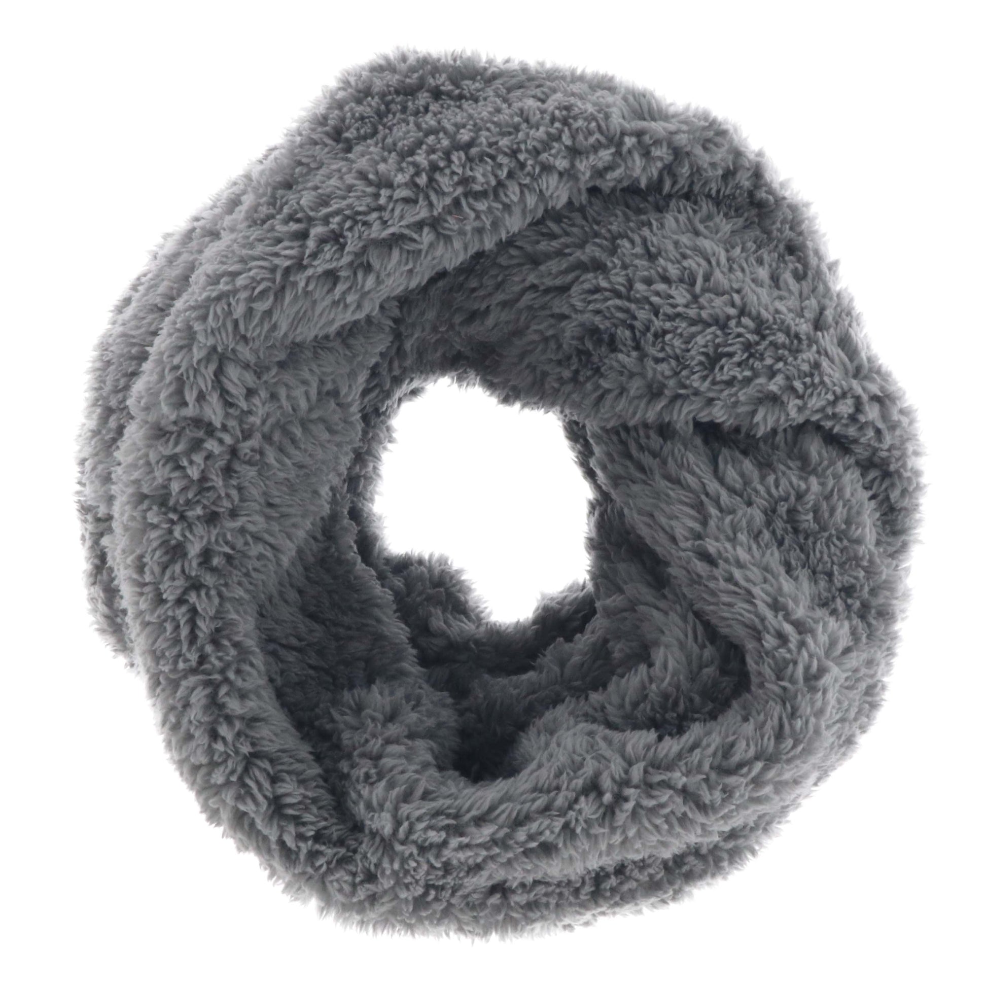 SCIARPA NONNIE GRIGIO SCURO CON PELO