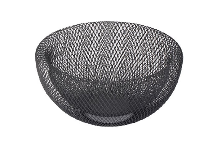 CESTINO PER PANE/FRUTTA IN METALLO NERO 25X13CM