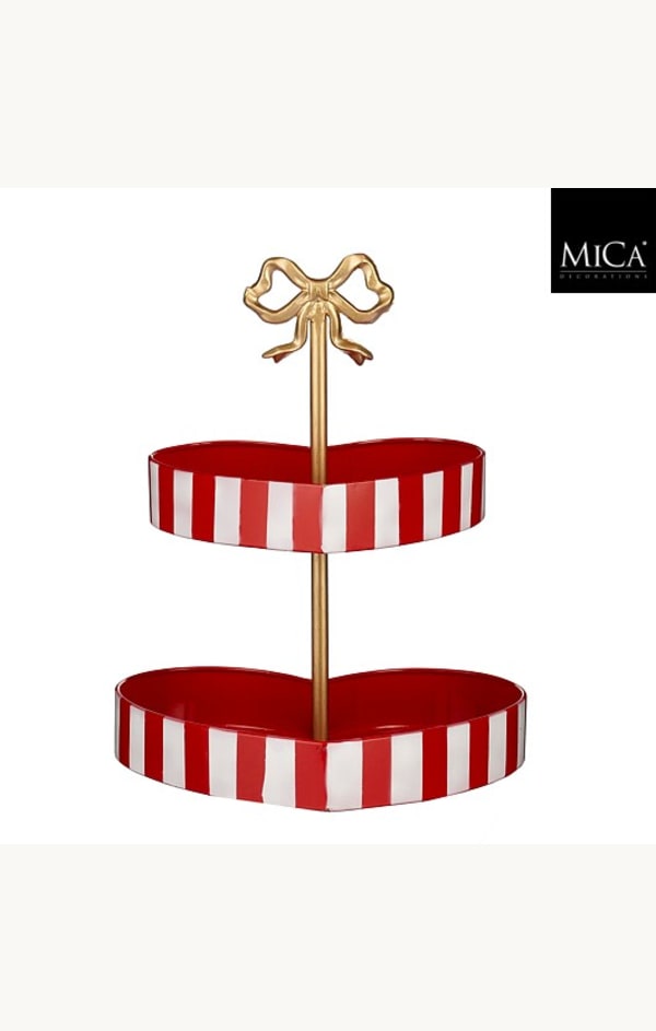 Alzata Cuore 25X22,5X31CM Rossa Peraga Christmas